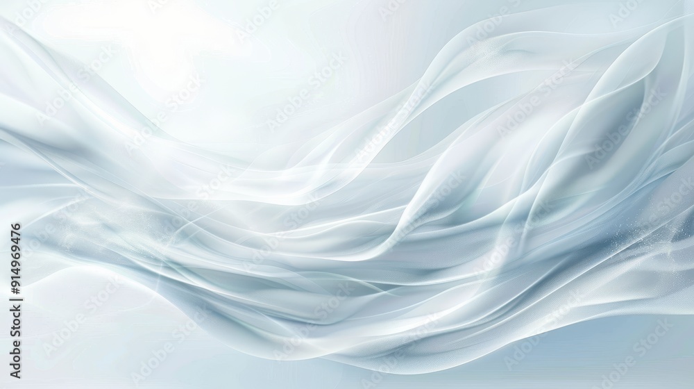 Obraz premium Translucent fabric gracefully flows through a well-lit, airy environment