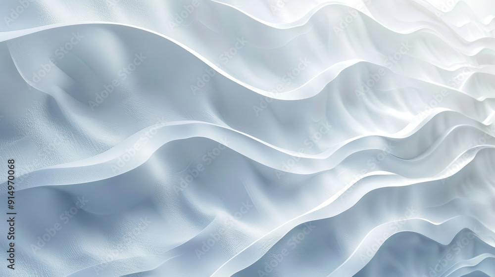 Obraz premium Translucent fabric cascades gently in soft, flowing waves, creating an airy atmosphere