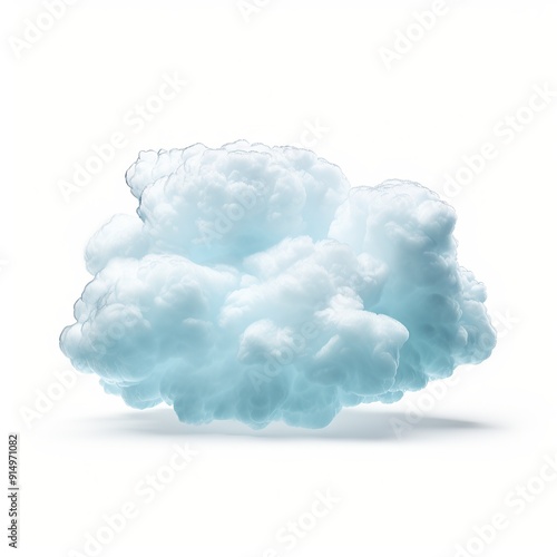 Isolated Fluffy Cloud on White Background