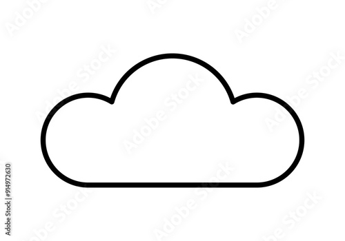 Icono negro de nube en fondo blanco