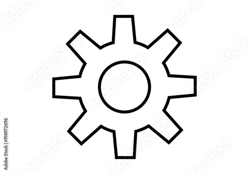 Icono negro de rueda de engranaje 