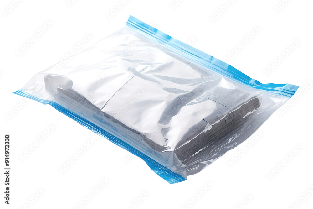 Creative Packing of Charcoal Blocks in a Clear Plastic Bag for Art Projects on Transparent PNG Background. Creative Packing of Charcoal Blocks in a Clear Plastic Bag for Art Projects on Transparent PNG Background.