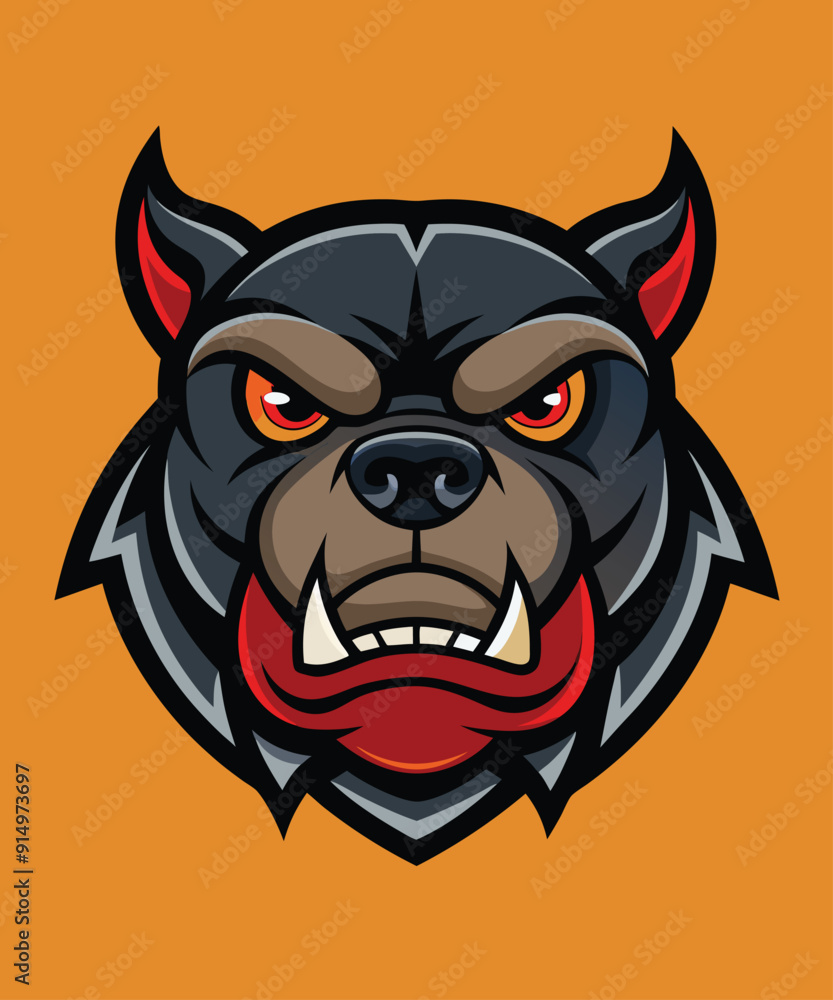 brave animal bulldog head face mascot design vector illustration, logo template isolated brave animal bulldog head face mascot design vector illustration, logo template isolated
