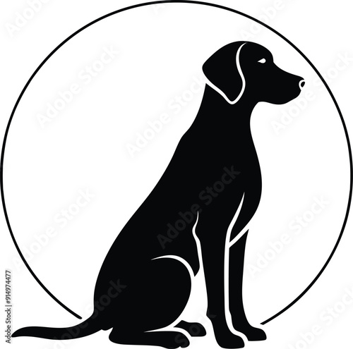 black labrador retriever ,   Labrador Sitting Silhouette , dog vector silhouette 