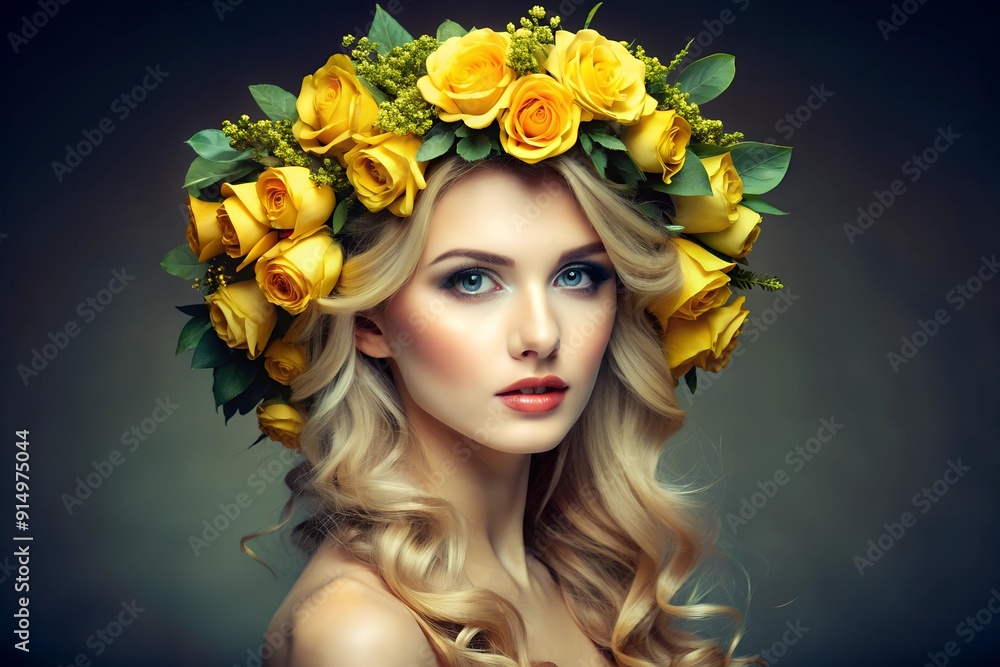 woman with flowers woman with flowers