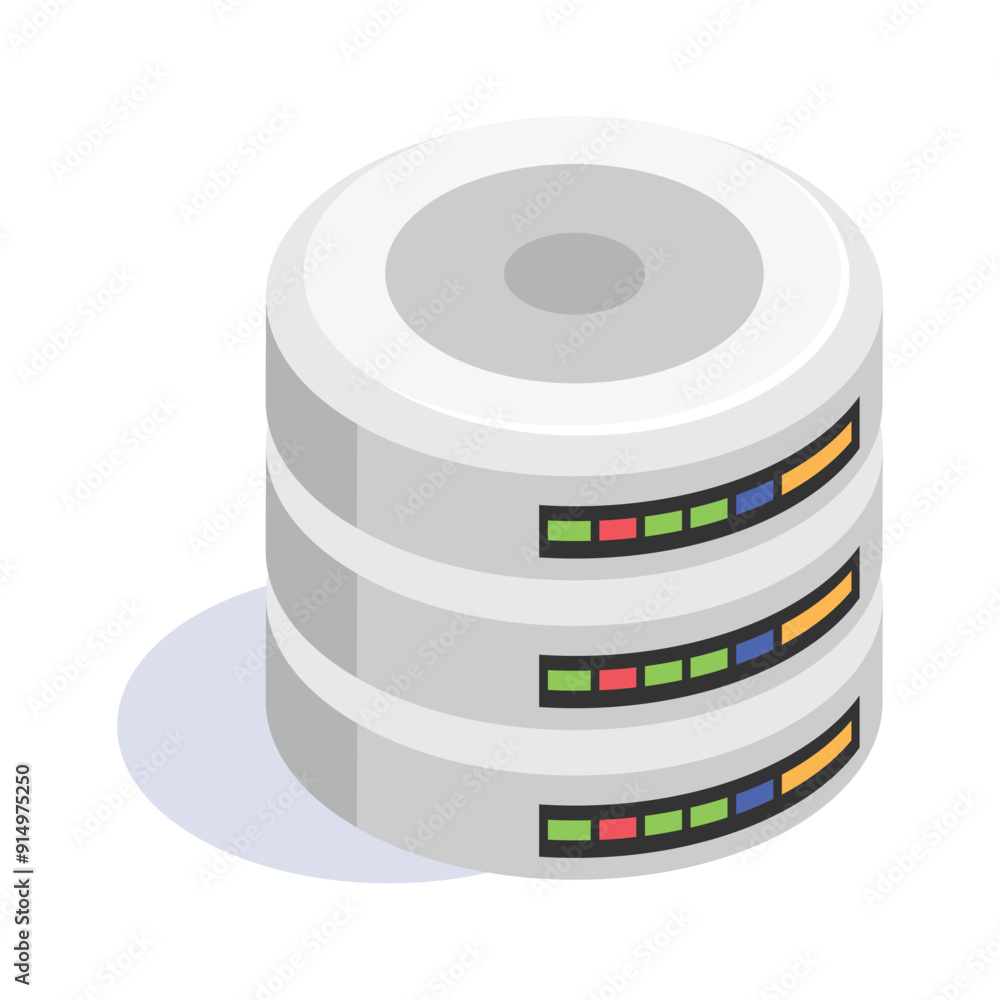 Get this creative isometric icon of data storage in modern style Get this creative isometric icon of data storage in modern style