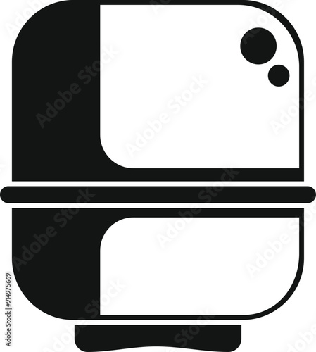 Black and white icon of an expansion tank for a water heating system