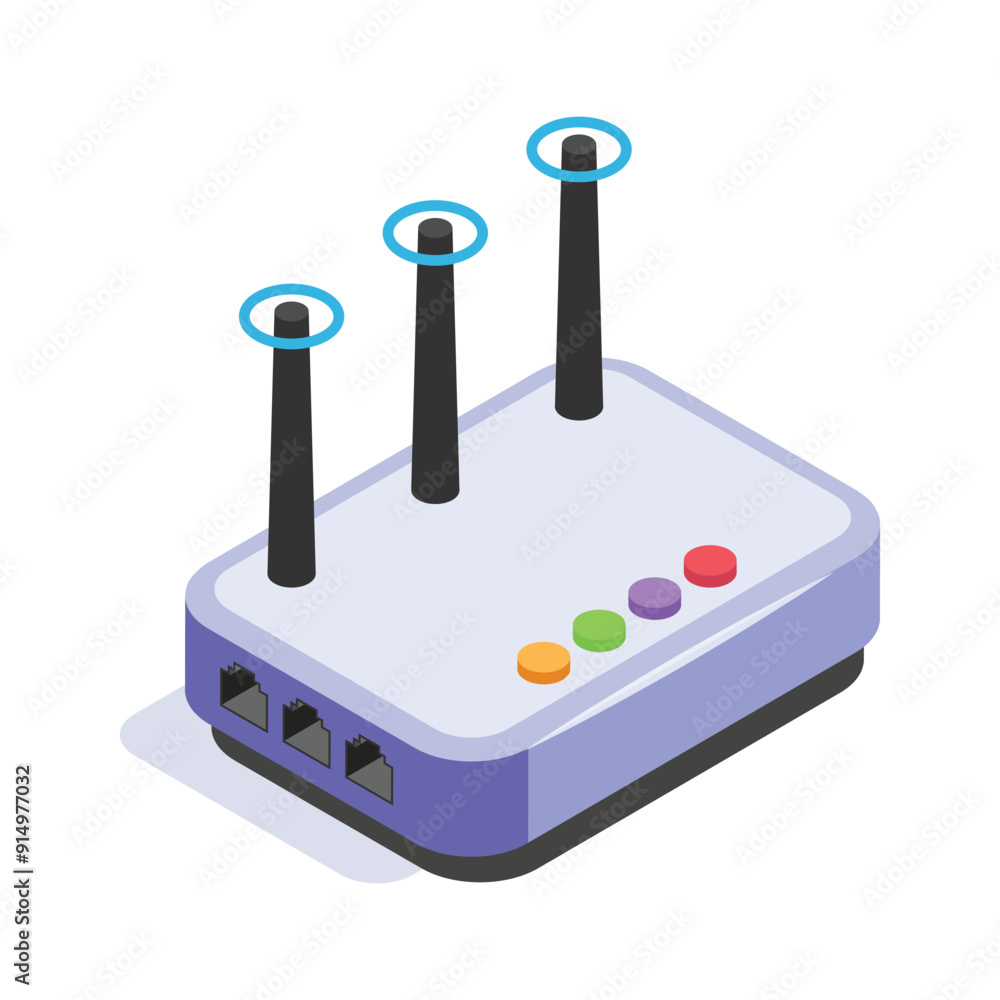Take your hands on this amazing isometric icon of wifi router Take your hands on this amazing isometric icon of wifi router