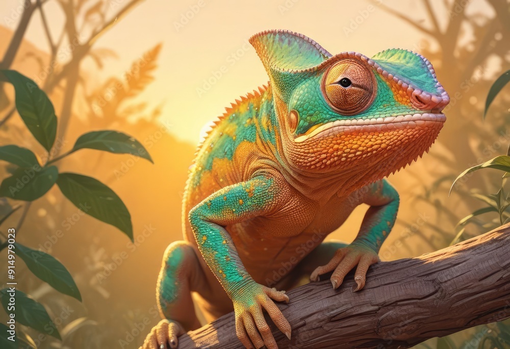 Fototapeta premium Chameleon background , ai