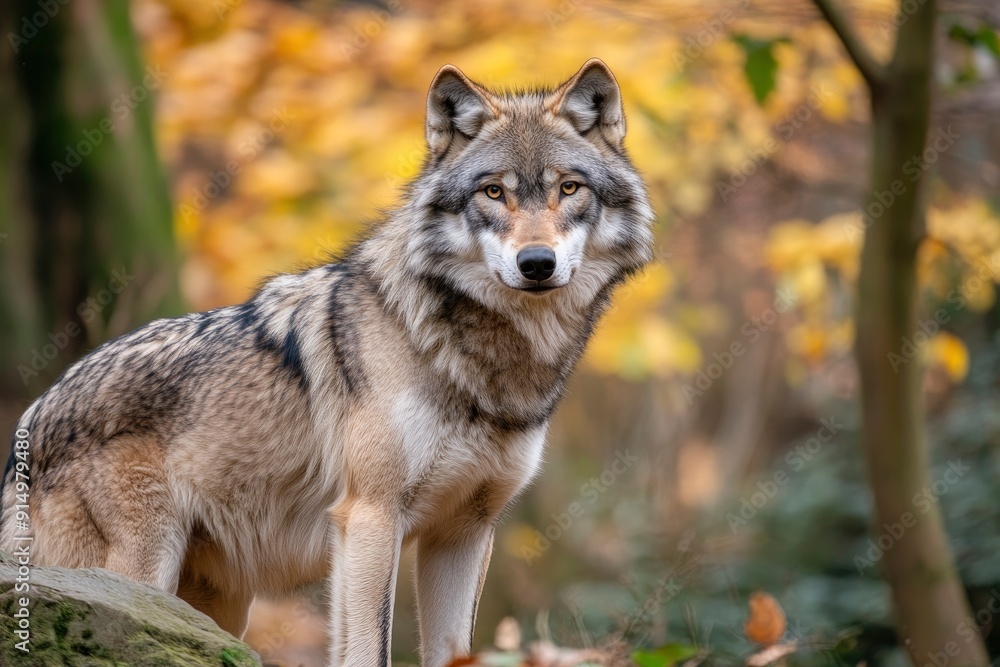 Naklejka premium A grey wolf Canis lupus , ai