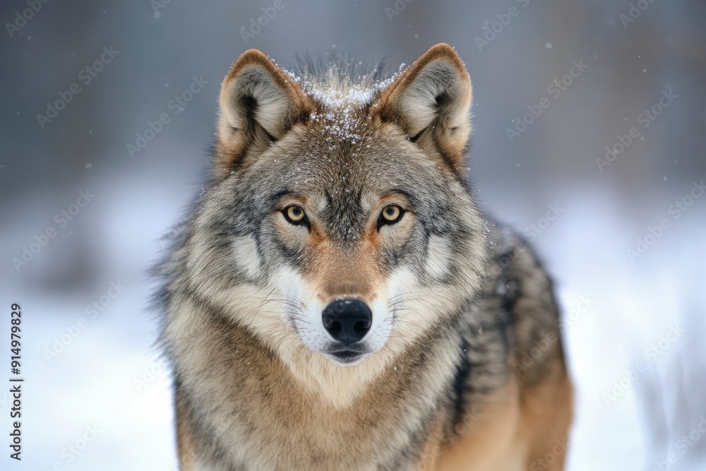 A grey wolf Canis lupus, ai A grey wolf Canis lupus, ai