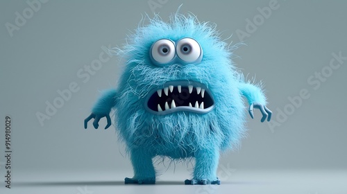 Cute monster blue big eyes