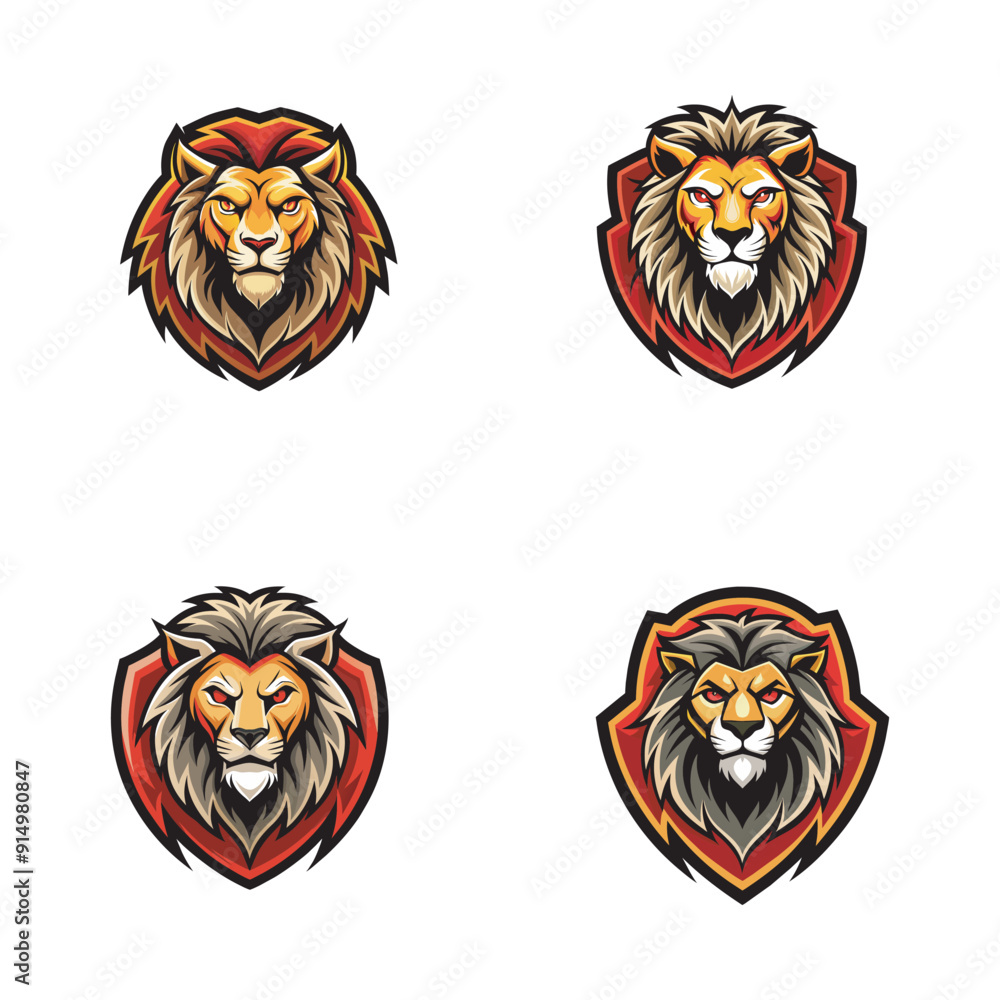 set of lion head set of lion head