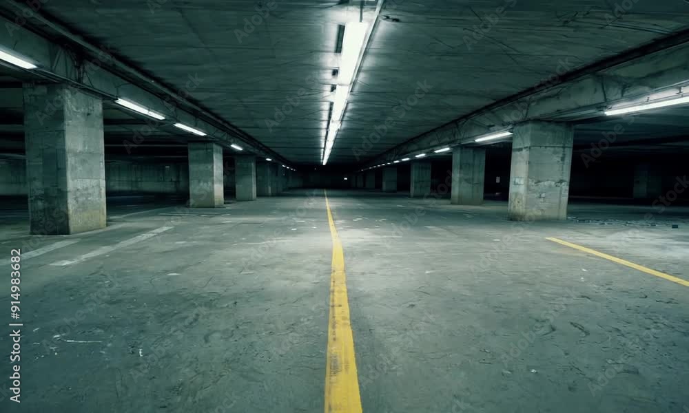Empty Large Underground Parking Garage Empty Large Underground Parking Garage