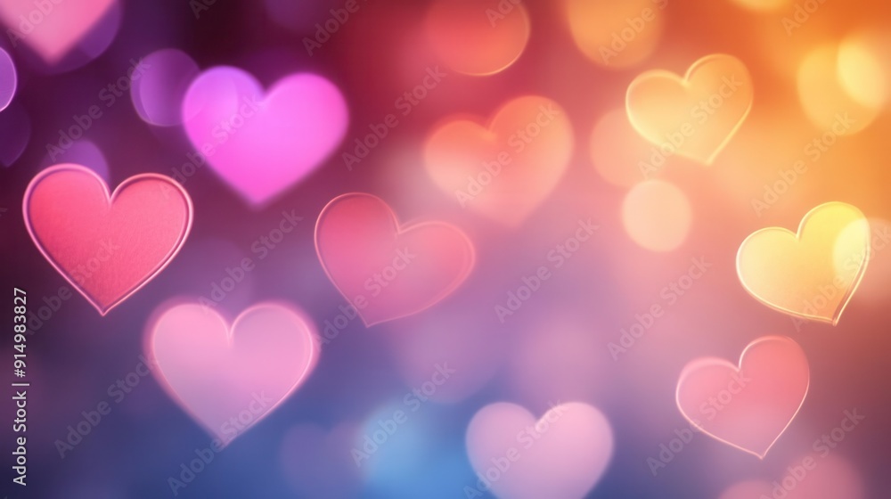 Colorful hearts create a dreamy background Colorful hearts create a dreamy background