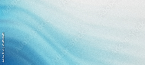 Blue to white abstract background with grainy texture fading away