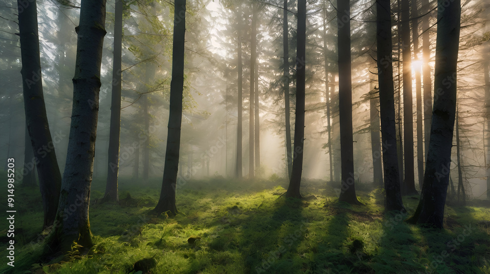 Obraz premium morning in the forest