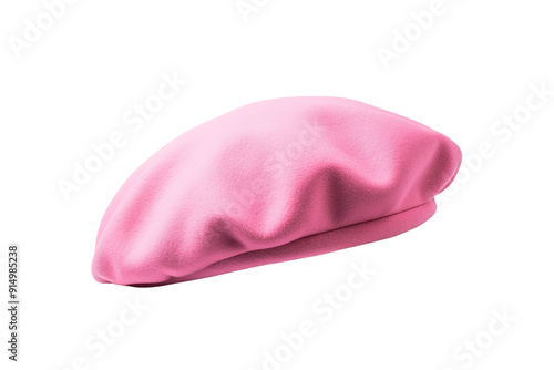 Chic Pink Beret Displayed Elegantly on a Simple White Background on Transparent PNG Background. photo