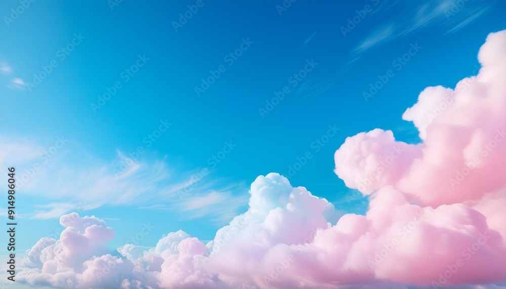 Dreamy pastel clouds against a vibrant blue sky create a serene and tranquil atmosphere ideal for peaceful imagery Dreamy pastel clouds against a vibrant blue sky create a serene and tranquil atmosphere ideal for peaceful imagery