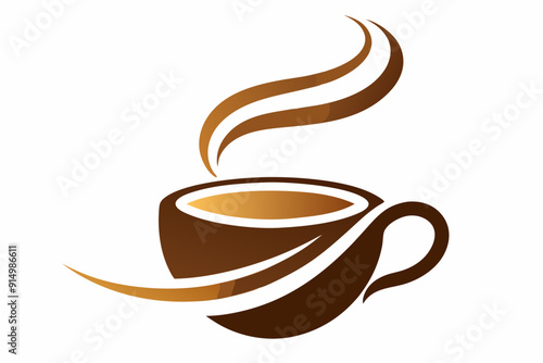 
cup for a cafe with curvy and dynamic line vector art, coffee cup vector illustration