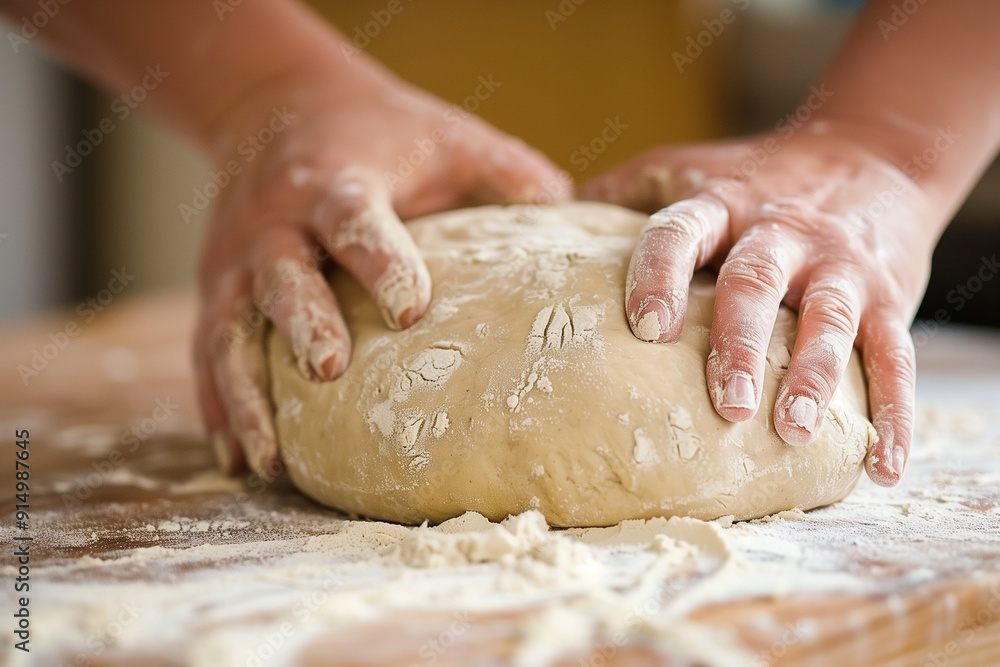 Knead the dough for baking bread. Generative AI Knead the dough for baking bread. Generative AI