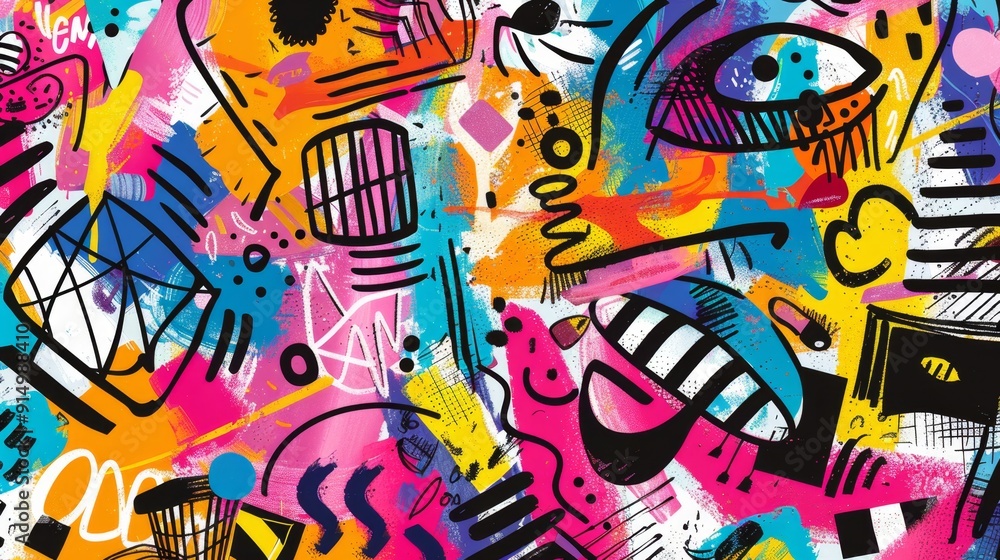Bright and Playful Abstract Graffiti Art Bright and Playful Abstract Graffiti Art