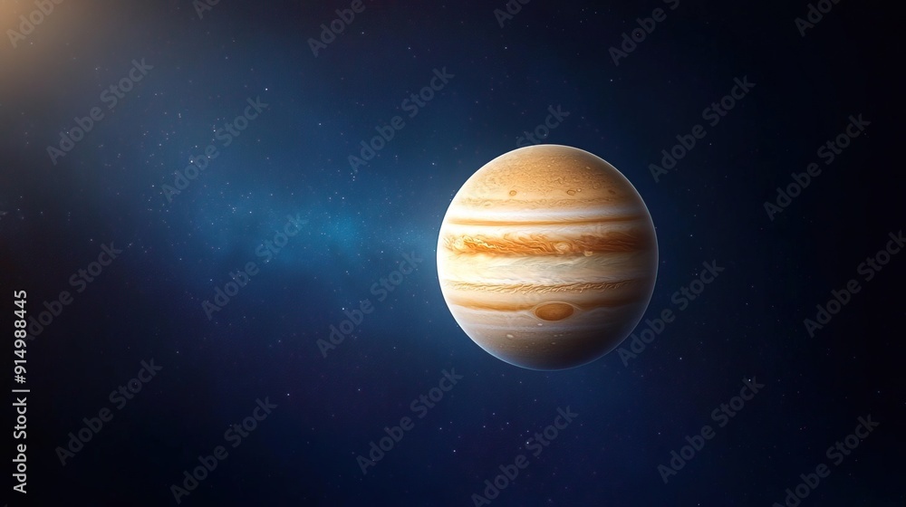 Jupiter, the largest planet in our solar system, against a backdrop of stars. Jupiter, the largest planet in our solar system, against a backdrop of stars.