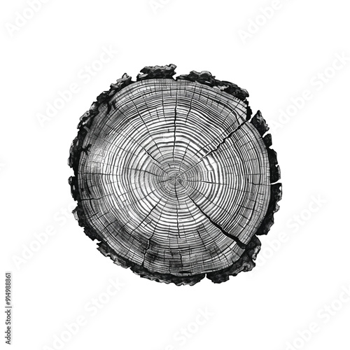 Cross section of tree trunk I Tree ring I wood slices vector