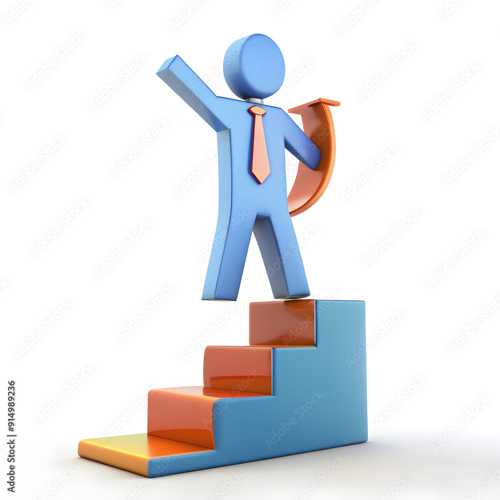 3D flat icon for success with customizable text space - Great for business plans and management strategies. Doodle line cartoon style. 3D flat icon for success with customizable text space - Great for business plans and management strategies. Doodle line cartoon style.