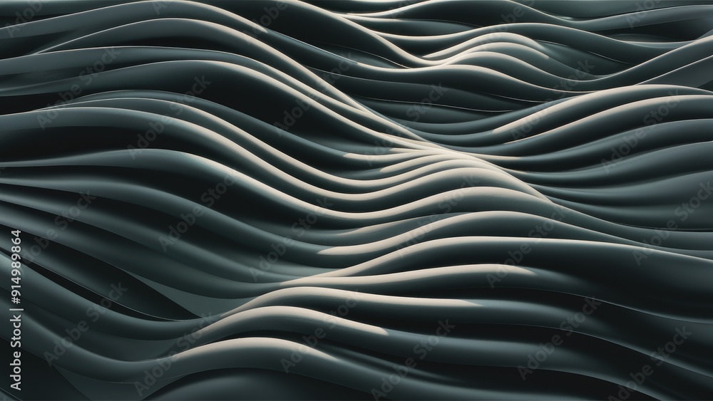 Abstract black wavy texture background 3D illustration Abstract black wavy texture background 3D illustration