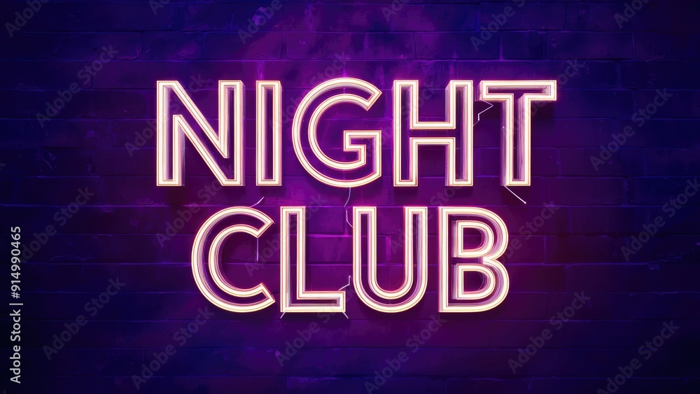 Obraz premium Neon Light Text Design Featuring Shimmering and Luminous Effects of Night Club