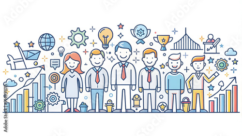 3D flat icon for business reports with copy space. Enhance presentations with clear visual management doodle style.