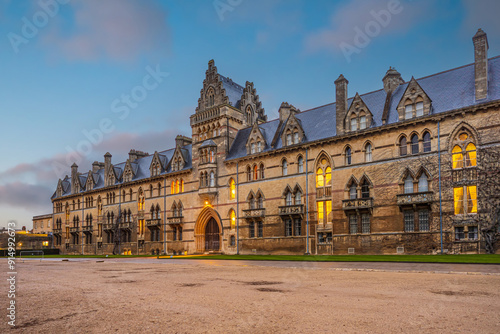 Old town of Oxford city, cityscape of England