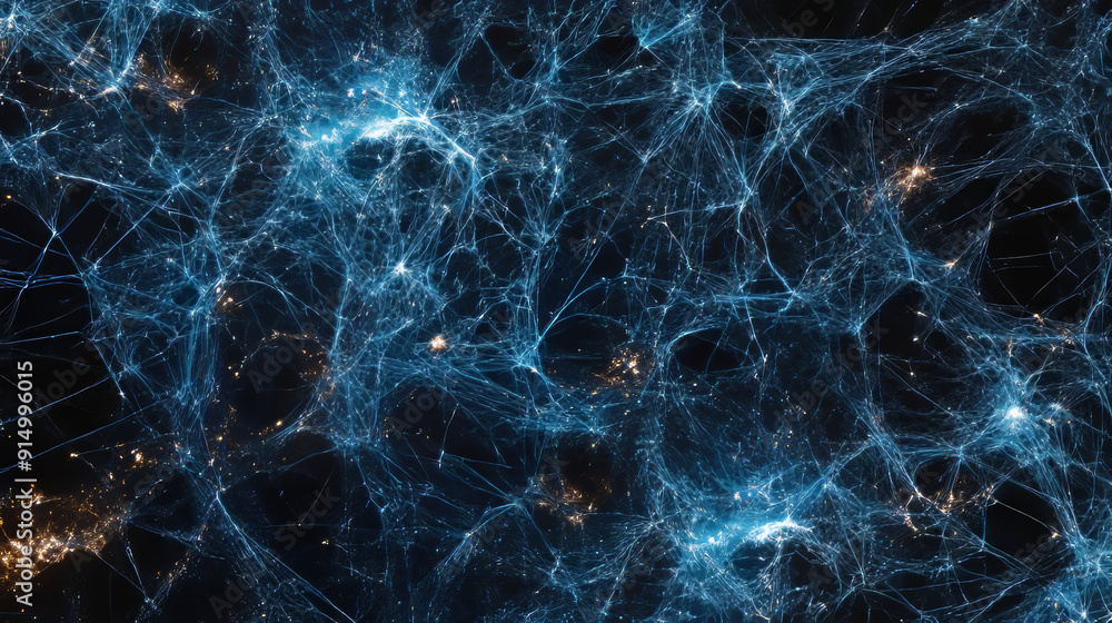 Obraz premium Abstract background of a grid of internet technologies with cobwebs, representing the vast amount of data available on the web.