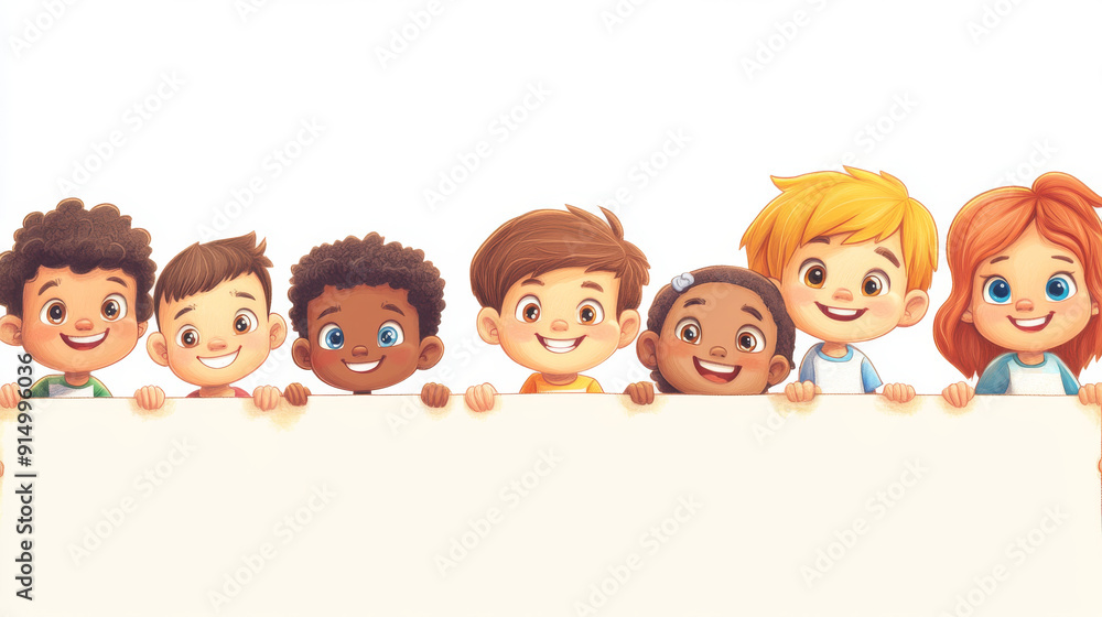 Adorable cartoon kids perfect for educational materials. They come with empty spaces where you can add your own text or drawings. Adorable cartoon kids perfect for educational materials. They come with empty spaces where you can add your own text or drawings.