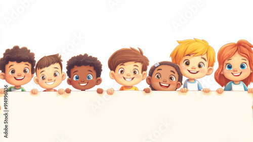 Adorable cartoon kids perfect for educational materials. They come with empty spaces where you can add your own text or drawings.