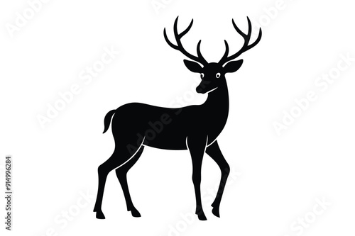 A silhouette of a deer vector arts illustration