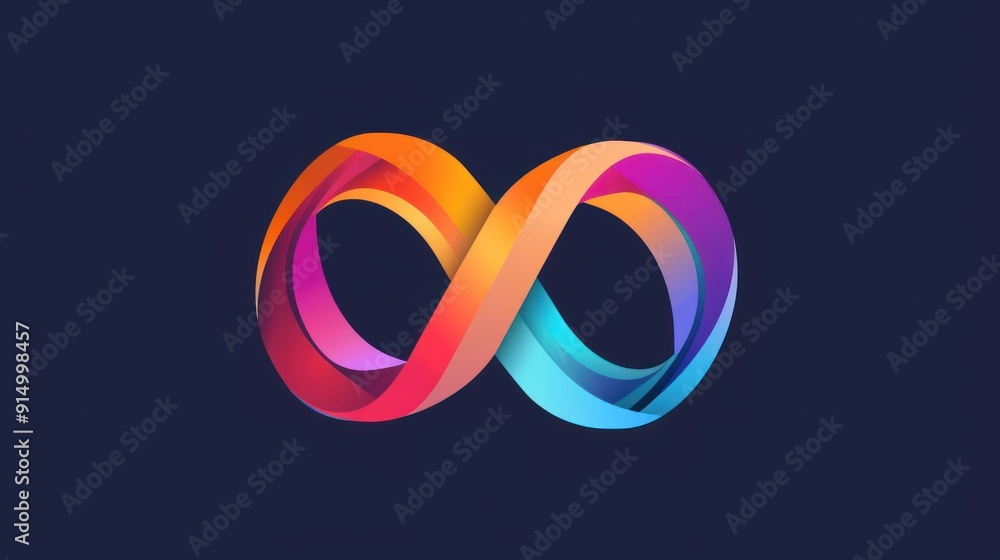 Abstract Infinity Symbol with Gradient Colors Abstract Infinity Symbol with Gradient Colors