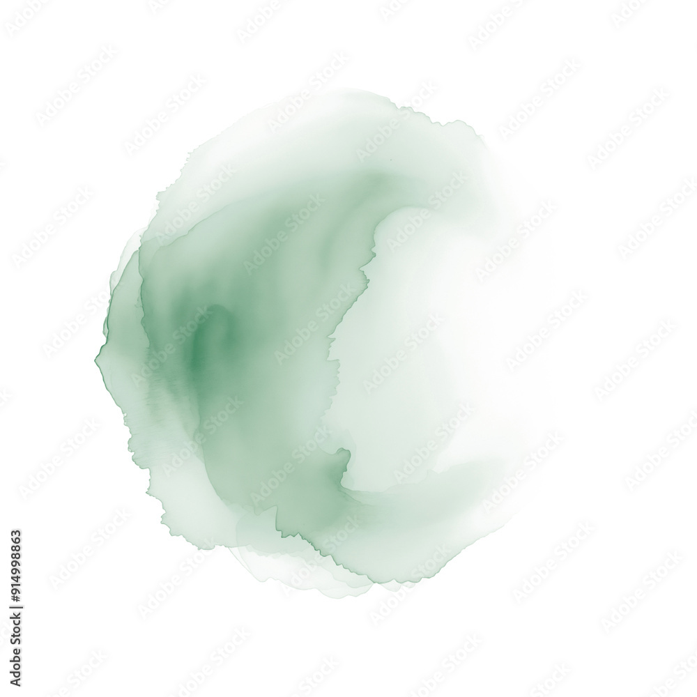 Emerald watercolor splash on transparent background Emerald watercolor splash on transparent background