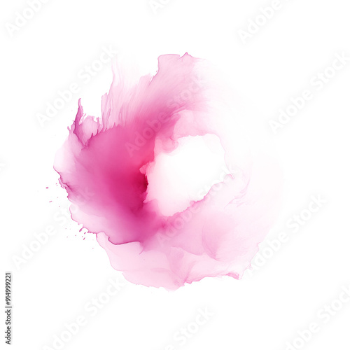 Ink splash of magenta color on a transparent background