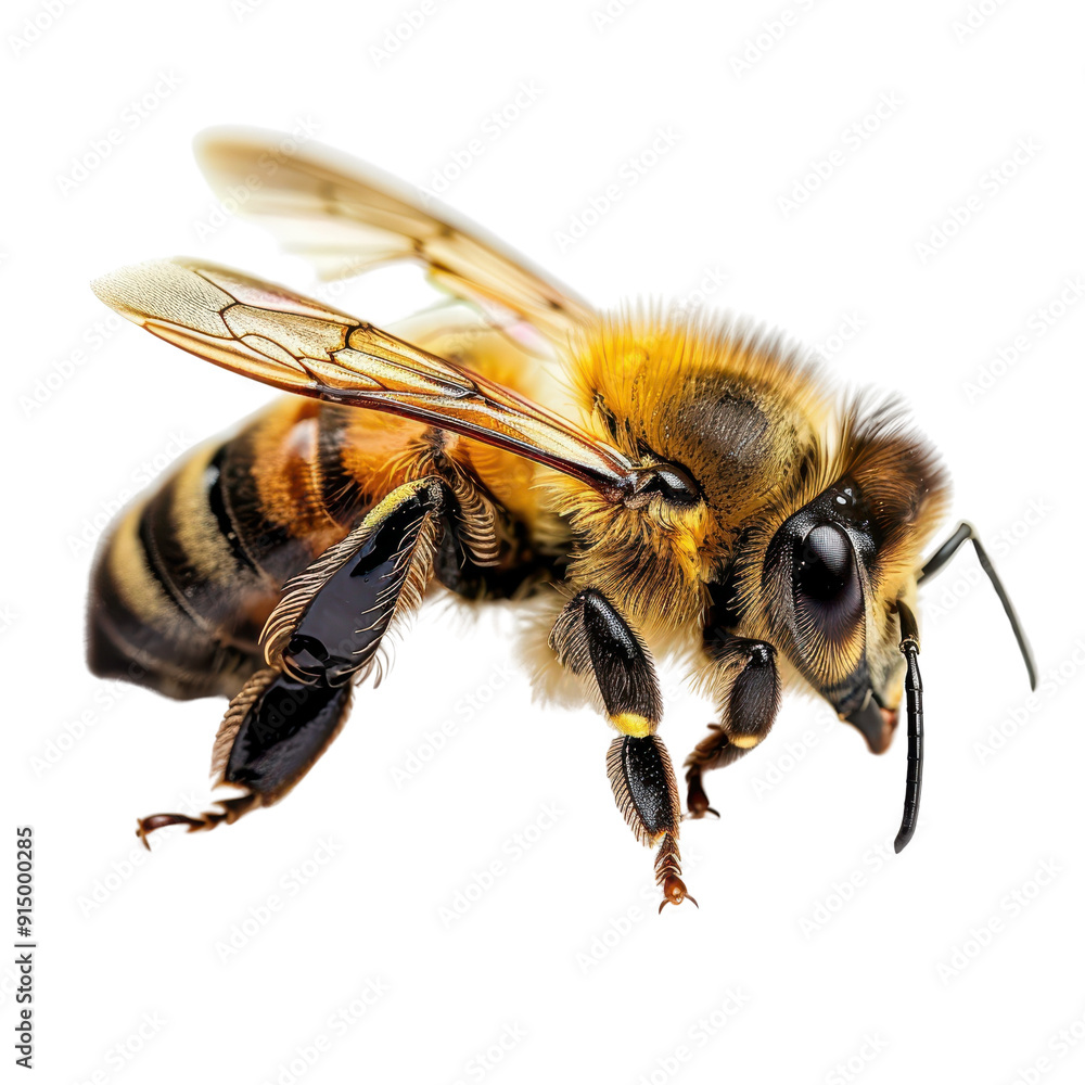 Close-up of a bee showcasing intricate details of its body and wings, symbolizing nature's beauty and pollination. Close-up of a bee showcasing intricate details of its body and wings, symbolizing nature's beauty and pollination.