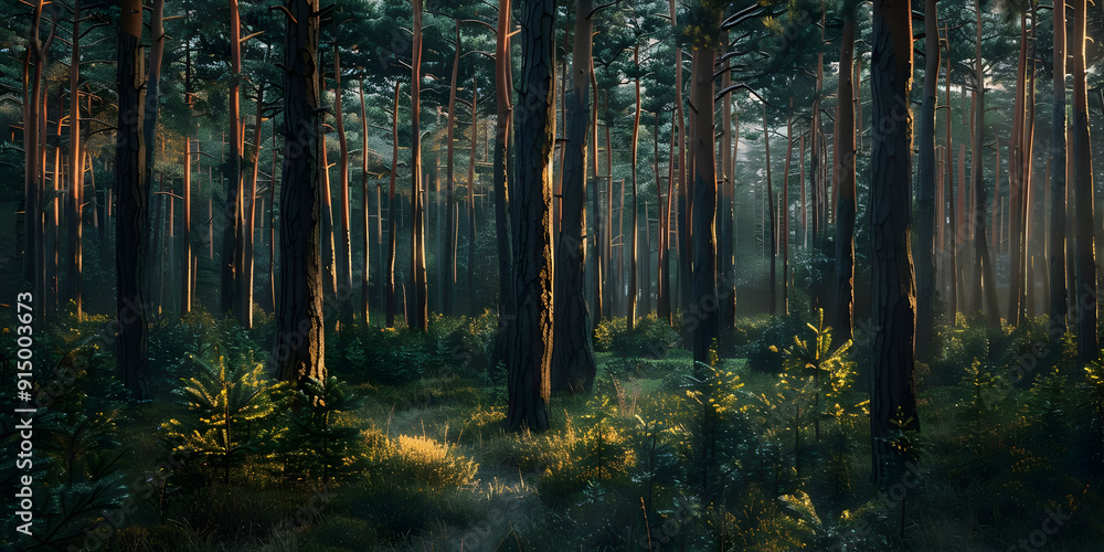 Fototapeta premium Forest Sunbeams - Nature Photography
