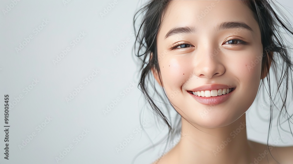 Elegant Beauty: Close-Up of a Woman's Face Elegant Beauty: Close-Up of a Woman's Face