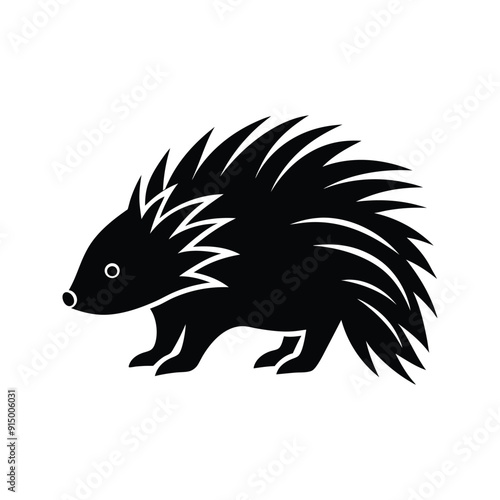 a silhouette of a porcupine vector illustration