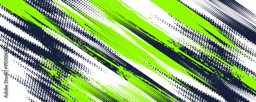 Abstract and Colorful Brush Background with Halftone Effect. Brush Stroke Illustration for Banner, Poster, or Sports Background.