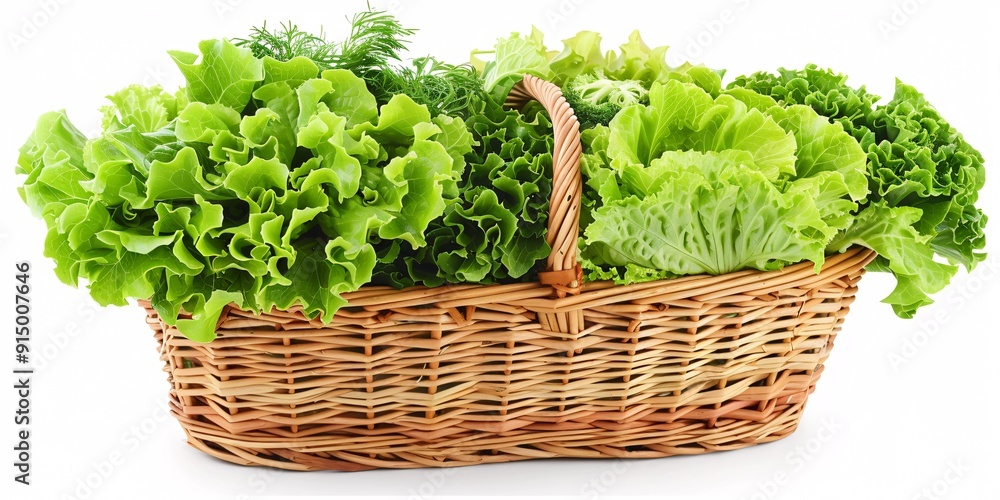 Fresh lettuce in a container, separated on a plain white backdrop. Fresh lettuce in a container, separated on a plain white backdrop.