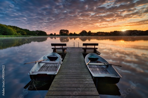 Tableau sur toile Bootssteg am See