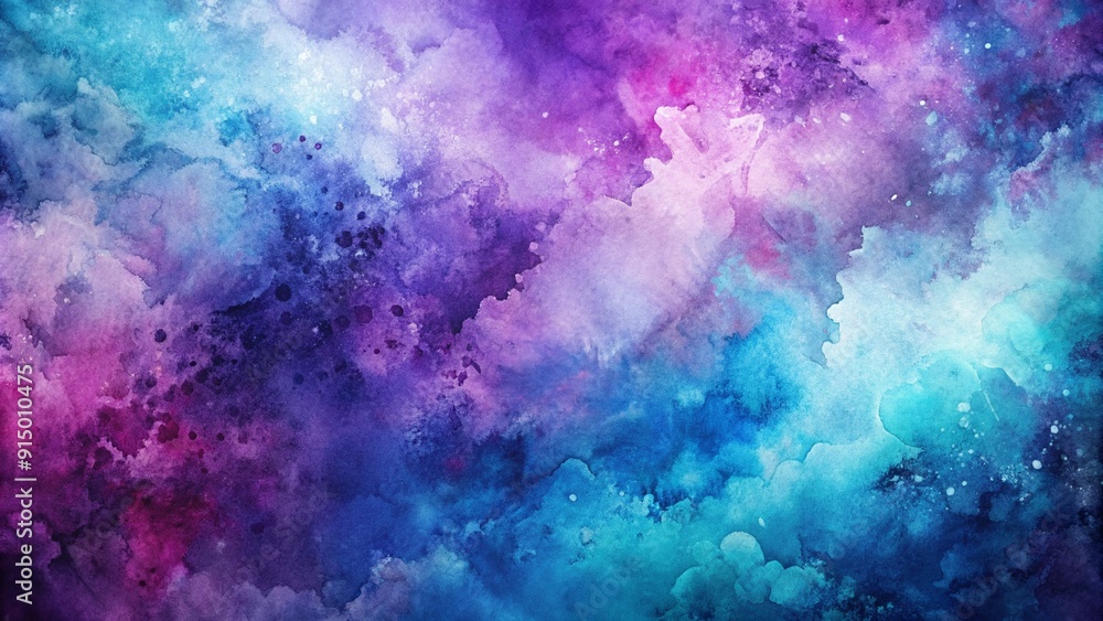 Obraz premium Abstract watercolor background in shades of purple and blue with a rough grunge texture 