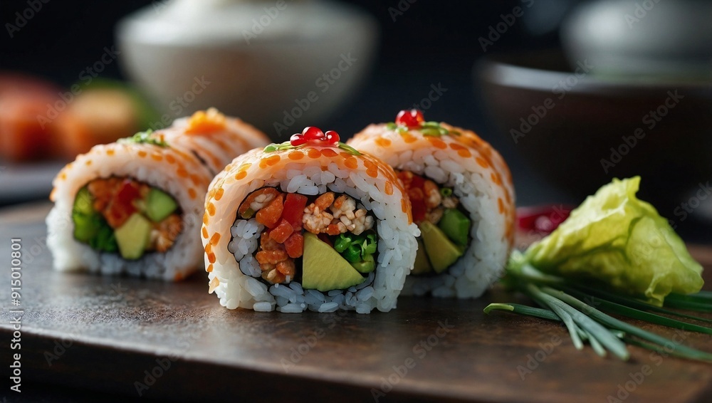 sushi rolls on a plate