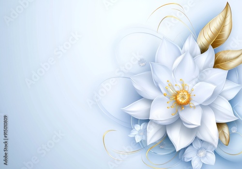 Stunning flower decoration and silk background print for 3D wallpaper